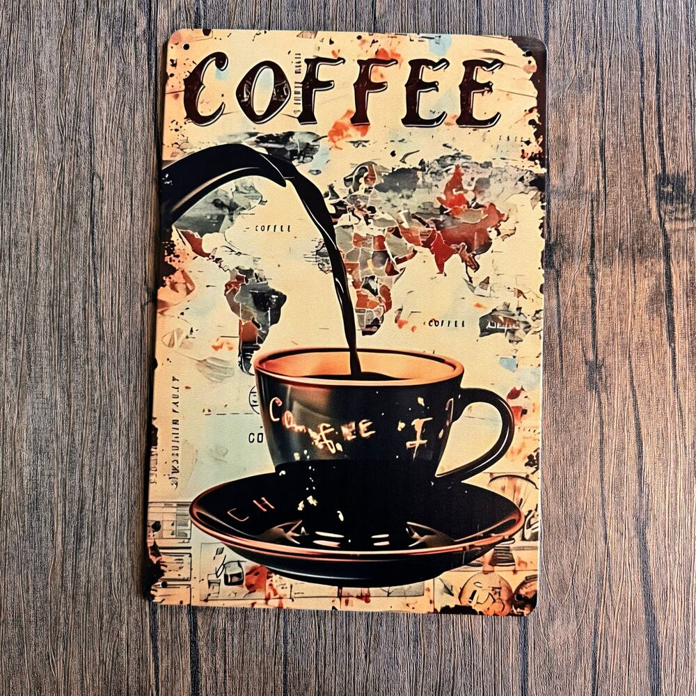 Wall Hanging Sign Metal Sign Kitchen Decor Gift for Coffee Lover NEW FAST SHIP